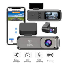 دوربین ثبت وقایع خودرو رودگارد مدل RG CAM7 4k به همراه دوربین عقب و کیت برق مستقیم