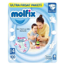 پوشک کودک مولفیکس مدل Ultra Firsat paketi سایز 4 بسته 100 عددی