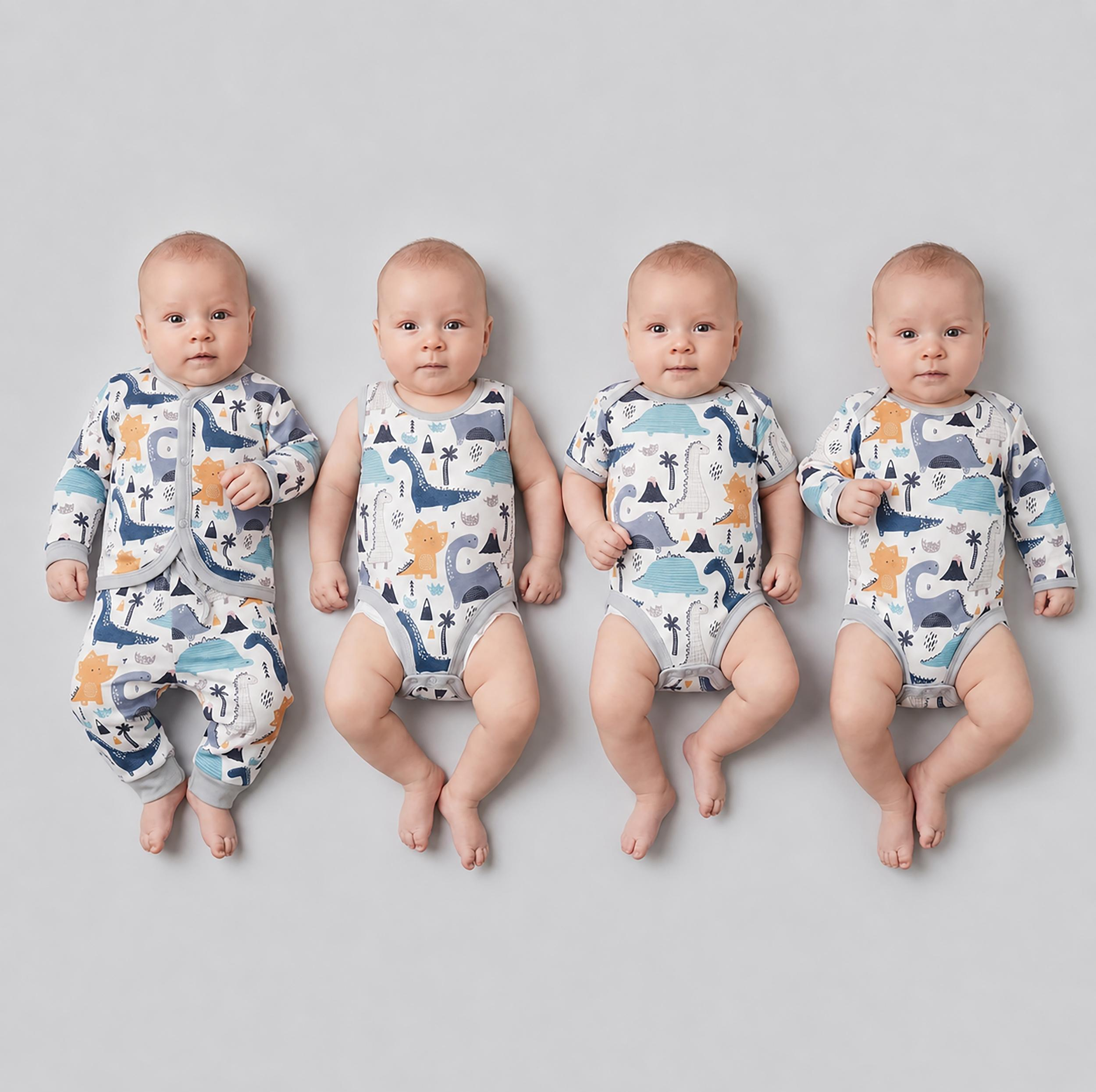 ست 5 تکه لباس راحتی نوزادی مدل New born کد Dino65