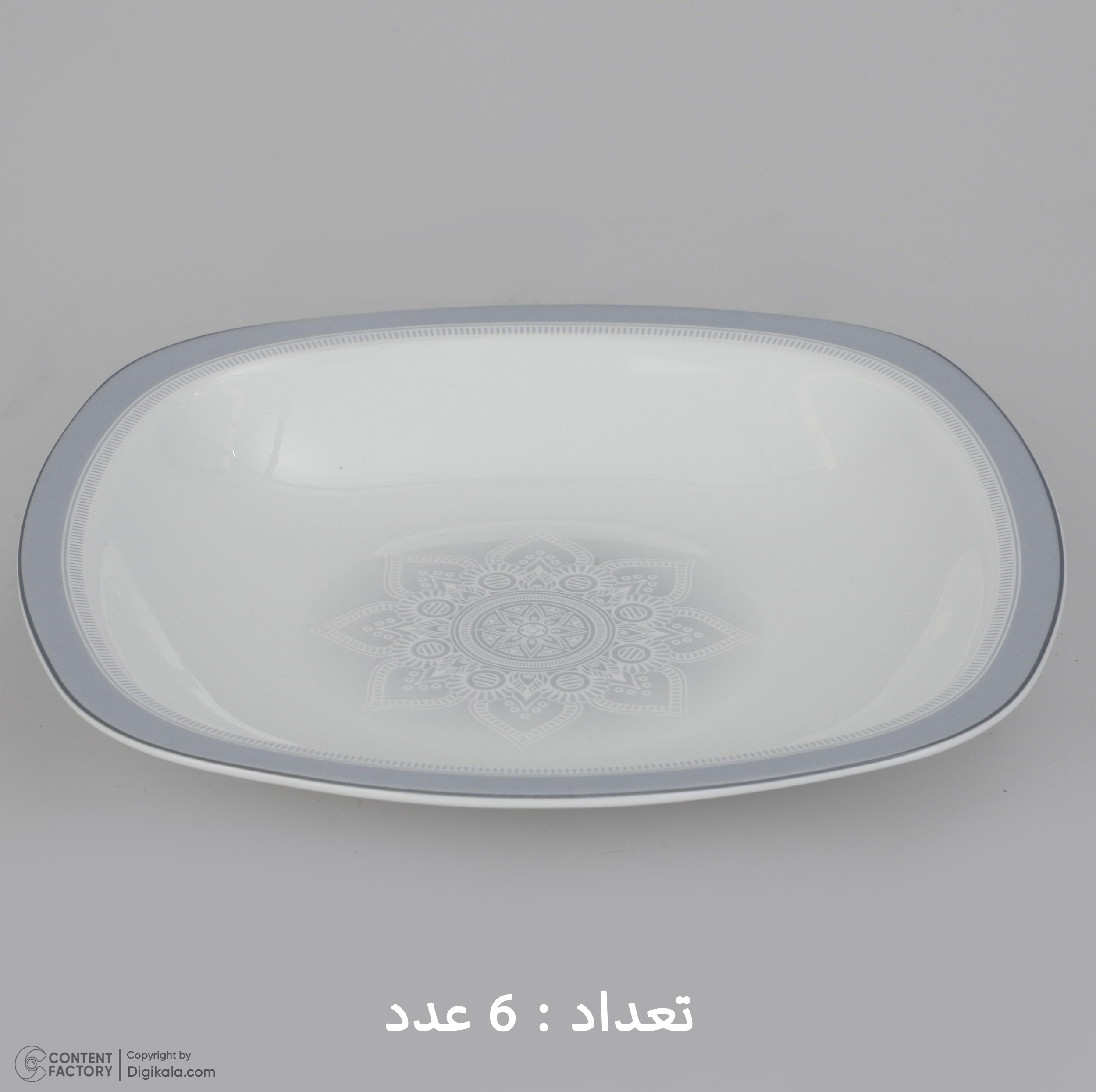 سرویس غذاخوری 27 پارچه چینی زرین ایران سری کواترو مدل ادلین درجه عالی