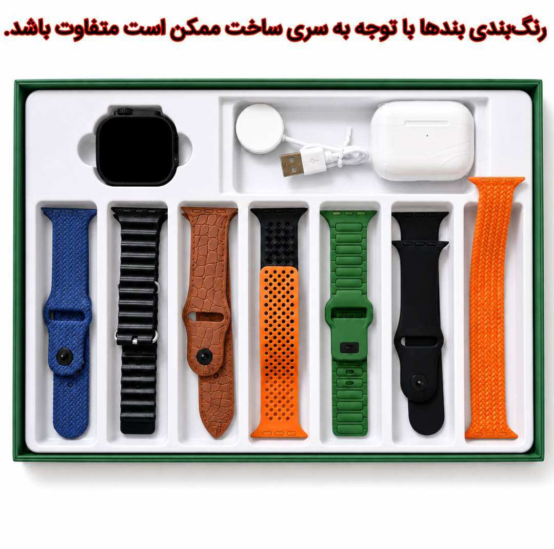 ساعت هوشمند 49 میلی متری کا ۱۲ مدل پلاس با بند سیلیکونی به همراه هدفون بلوتوثی