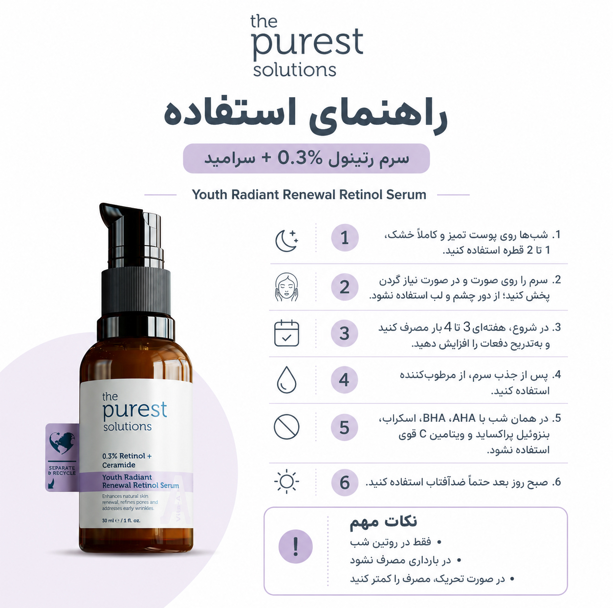سرم ضدچروک پوست پیورست سولوشن مدل Youth Radiant مناسب برای انواع پوست حجم 30 میلیلیتر