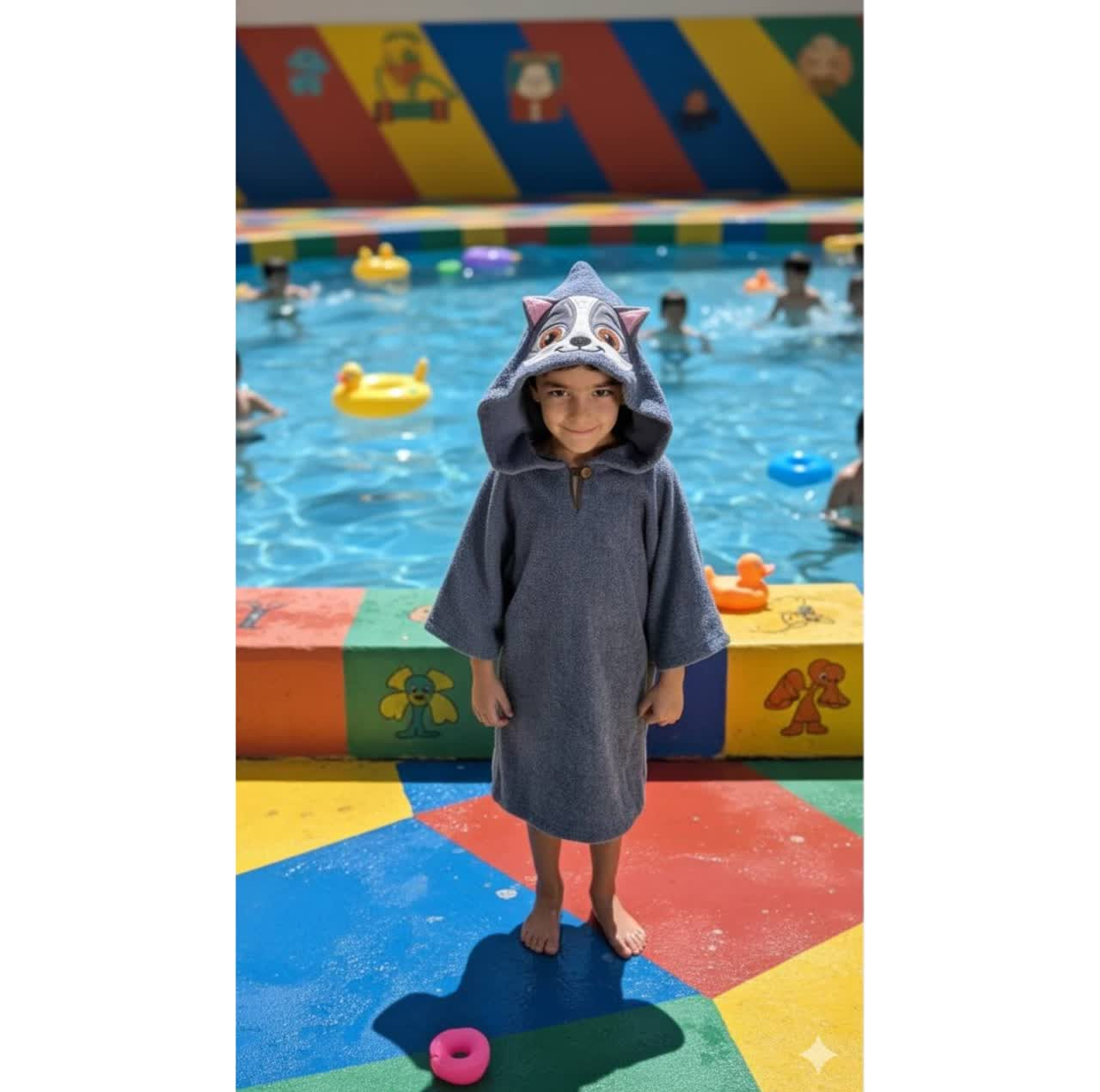 حوله پالتویی کودک مدل راکون سایز 70×120 سانتیمتر