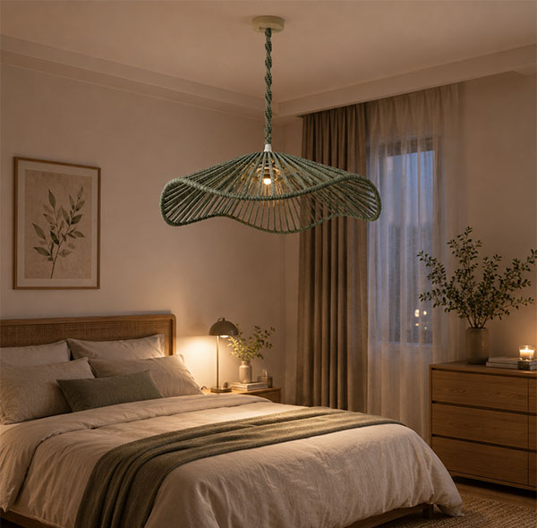 لوستر بافتنی مدل مکرومه طرح موج کد 0522