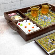 سینی چوبی رزینی مدل نوش نگار کد34
