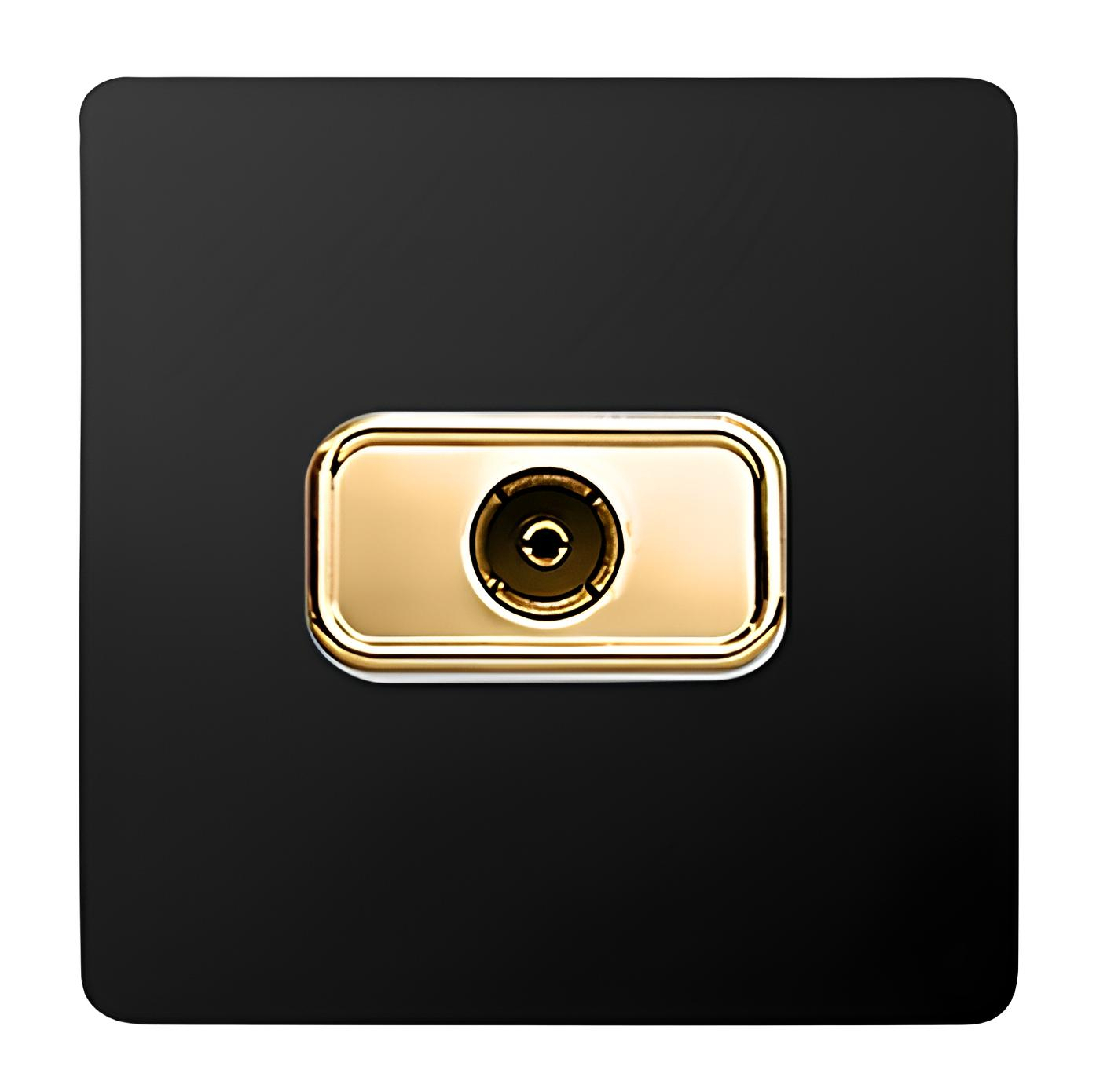 پریز آنتن صنایع آسیا الکتریک مدل کریستال BLK-GLD