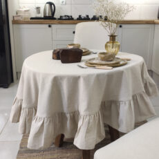 رومیزی مدل لینن گرد سایز 140×140 سانتی‌متر
