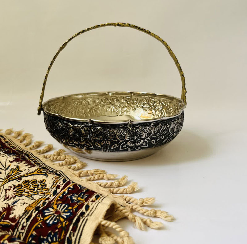 میوه خوری مسی مدل لب چین دسته دار کد ZH319.6