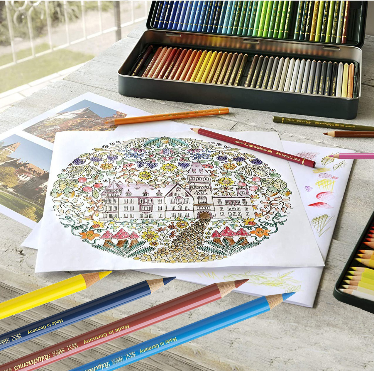مداد رنگی 120 رنگ فابر کاستل مدل Polychromos