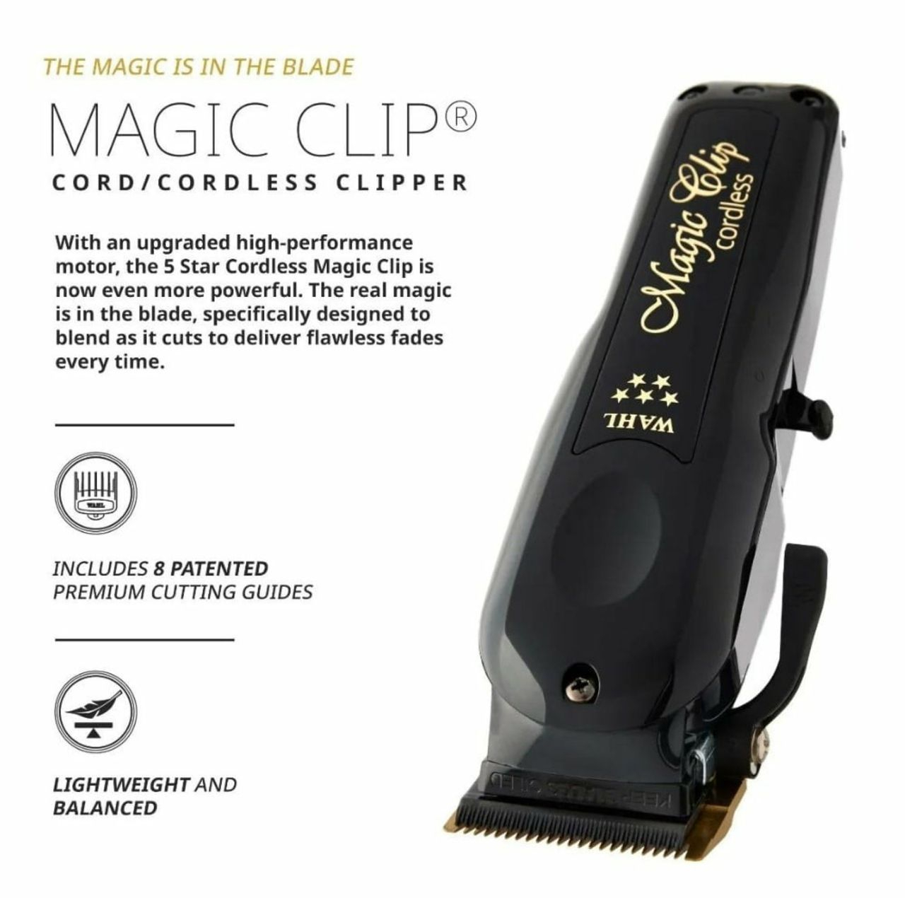 ماشین اصلاح موی سر و صورت شارژی وال پروفیشینال مدل black magic clip