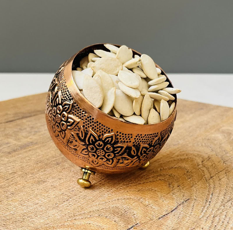 کاسه مسی مدل گوی سه پایه کد ZH245.6