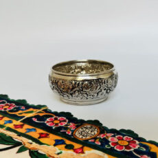 پیاله مسی طرح گرد قلم زنی کروم کد ZH419.2
