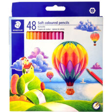 مداد رنگی 48 رنگ استدلر مدل Soft coloured pencils طرح بالن‌ها کد 143C48LJ