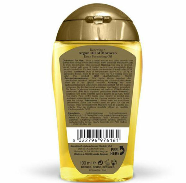 روغن مو او جی ایکس مدل ARGAN OIL OF MOROCCO EXTRA حجم 100 میلی لیتر