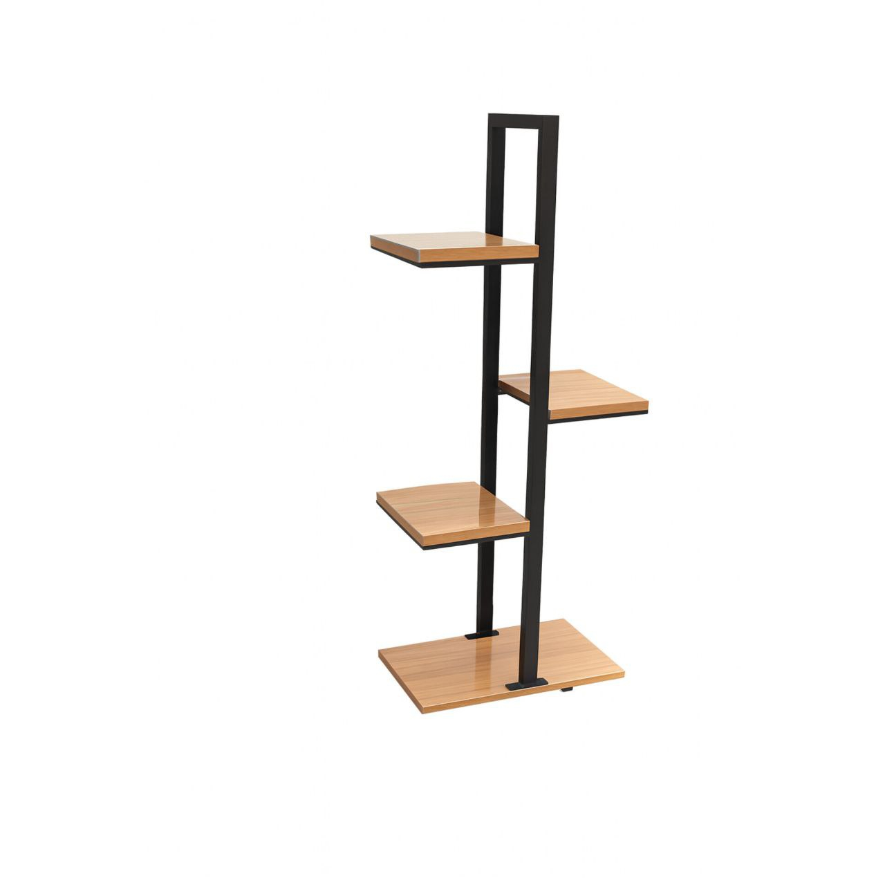 استند گل ایستاده مدل G-15 با پروفیل فلزی مقاوم و طبقات MDF ضدآب، مناسب برای گلهای آپارتمانی و گیاهان آبی، طراحی استوانهای با استحکام بالا و ابعاد 120x55x25 سانتیمتر