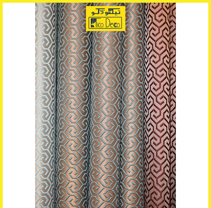 پرده پانچ تیکو دکو مدل ساتن ژاکارت طرحدار ابریشم بافت دار سایز 280x300 سانتیمتر
