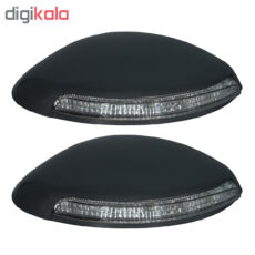 فلاپ آینه چراغ دار مدادی خودرو مدل B-R مناسب برای پژو 206 بسته 2 عددی
