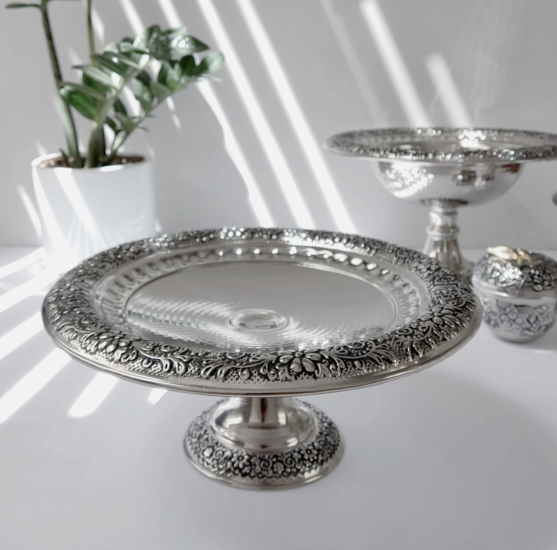 شیرینی خوری مسی مدل ارکیده کد ZH345.12