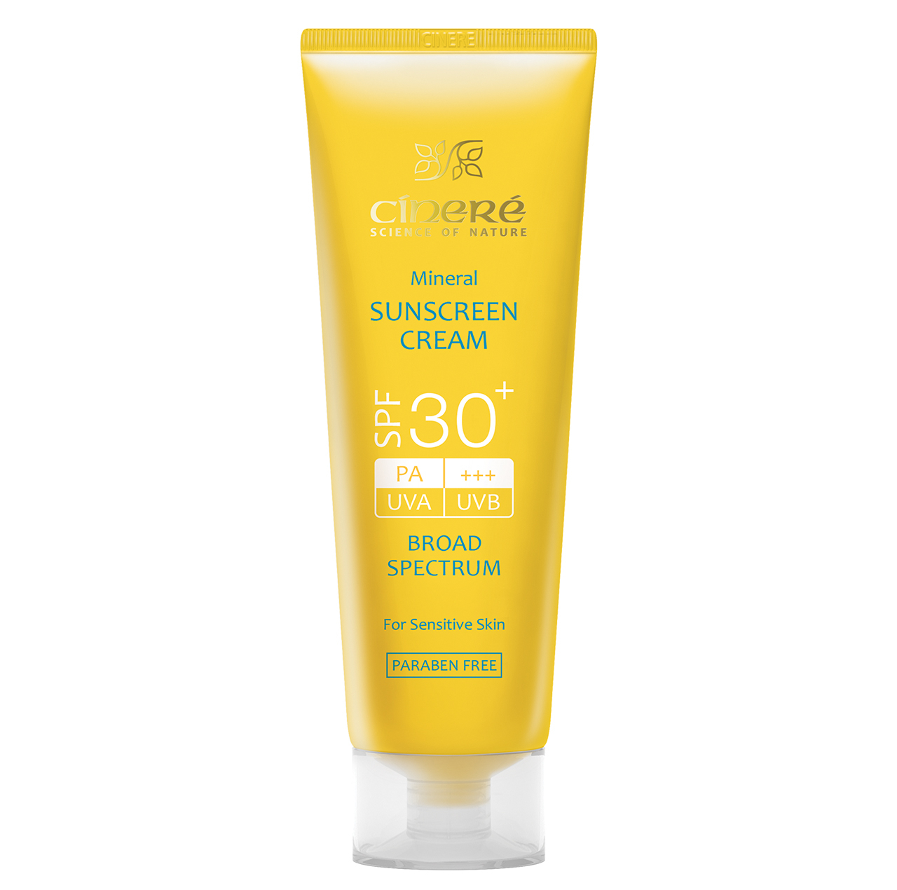 کرم ضد آفتاب SPF30 بی رنگ سینره مناسب پوستهای حساس حجم 50 میلی لیتر