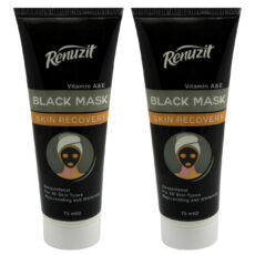 ماسک صورت رینو زیت مدل Black mask carbon active حجم 75 میلی لیتر مجموعه 2 عددی