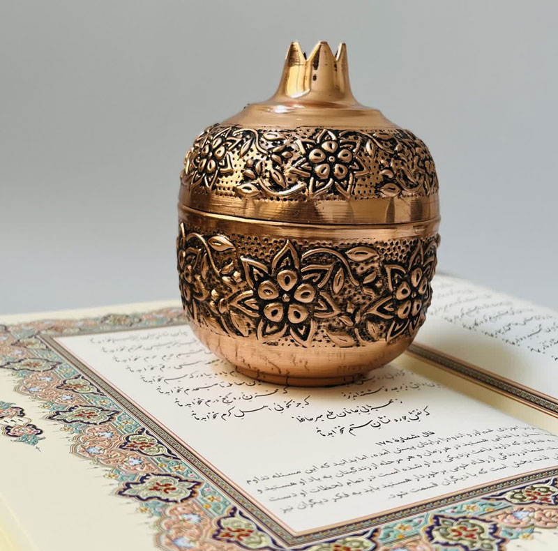قندان مسی مدل انار کد ZH416