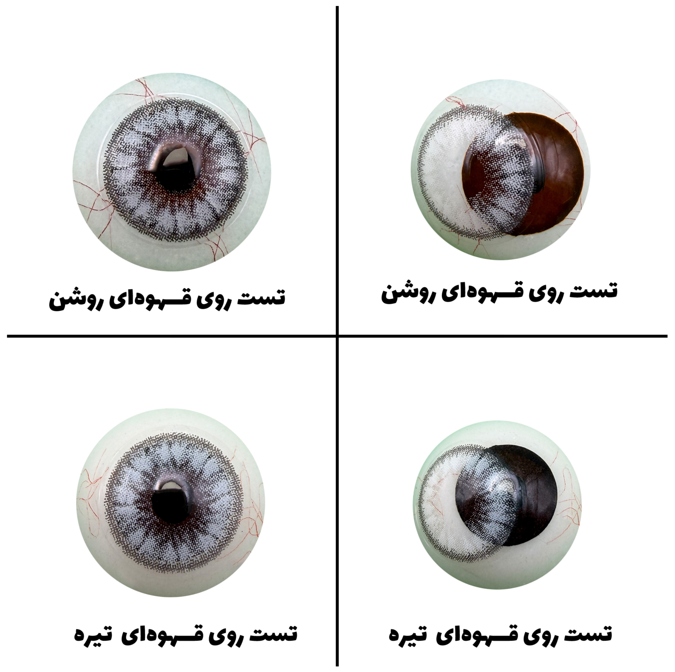لنز چشم رویال ویژن مدل INNOCENT WHITE کد 06 رنگ طوسی یخی رگه ای دوردار