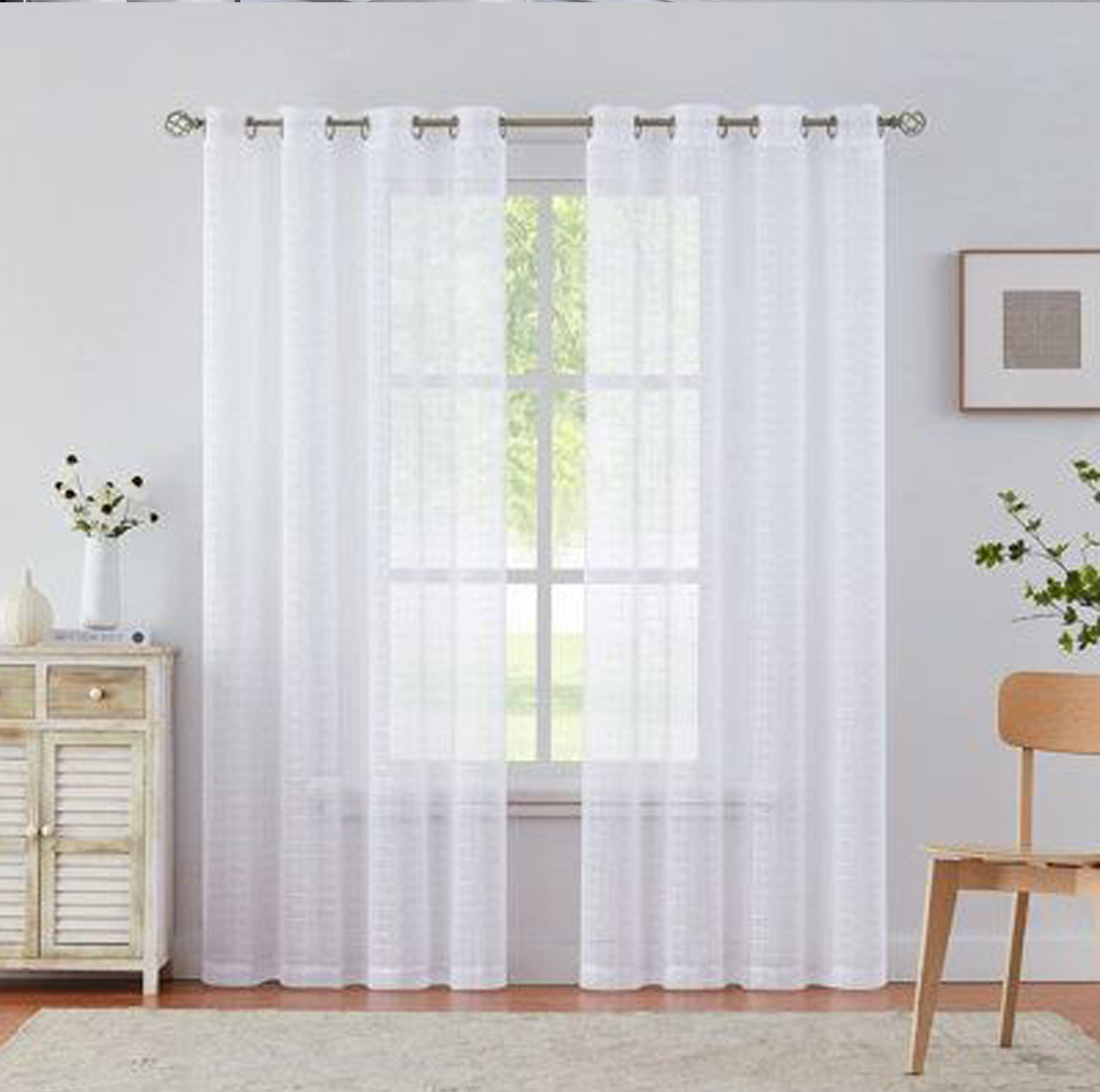 پرده مدل پانچ حریر شاین ساده سایز 150x280 سانتیمتر