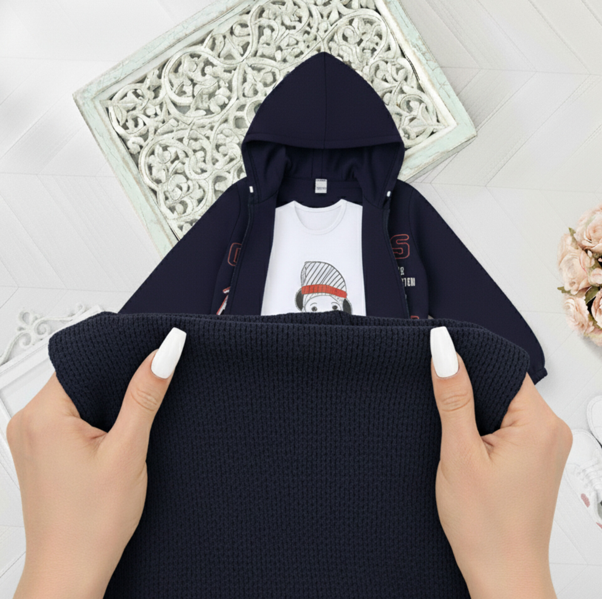 ست تاپ و سویشرت دخترانه مدل GTD-548