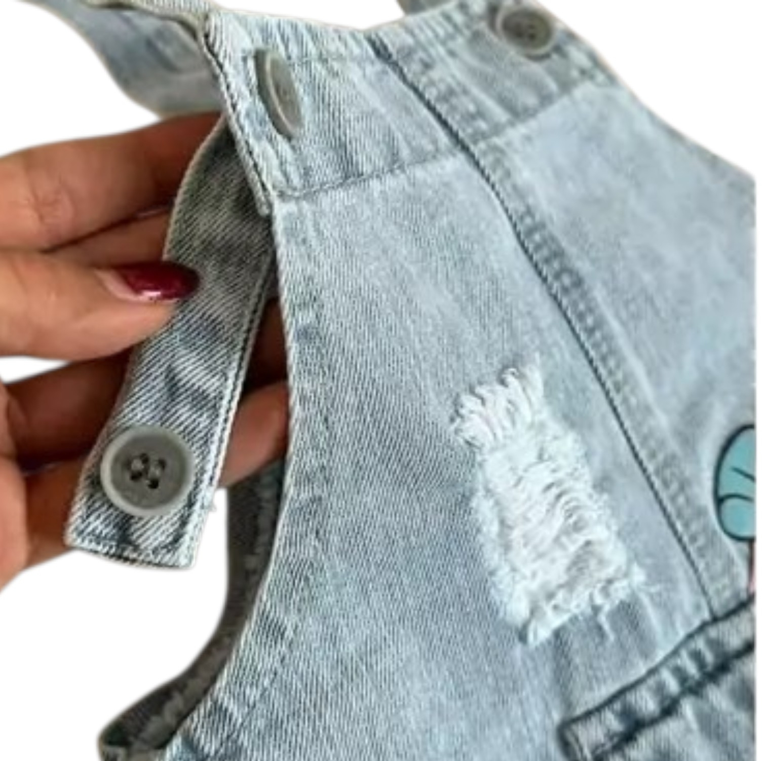 سرهمی دخترانه جین طرح عروسکی