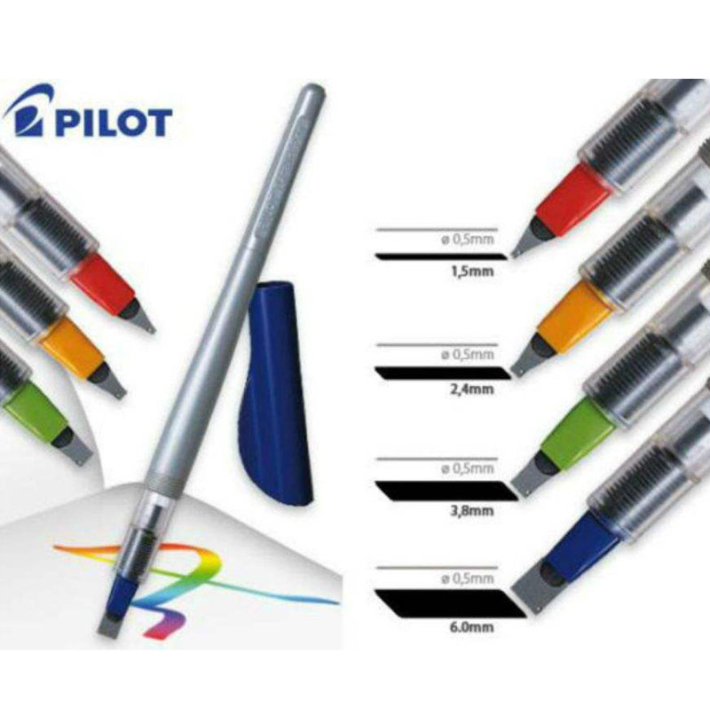 قلم خوشنویسی پایلوت مدل parallel کد P6321 به همراه جوهر یدک مجموعه 5 عددی