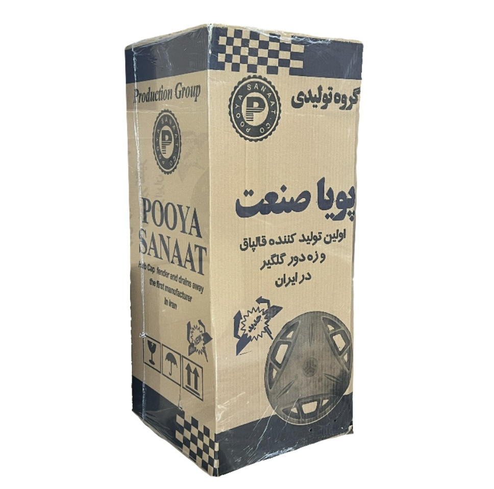 قالپاق چرخ پویا صنعت مدل 01 سایز 14 اینچ مناسب برای پژو 206 مجموعه 4 عددی