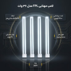 لامپ مهتابی 36 وات مدل FPL پایه 2G11 بسته 4 عددی