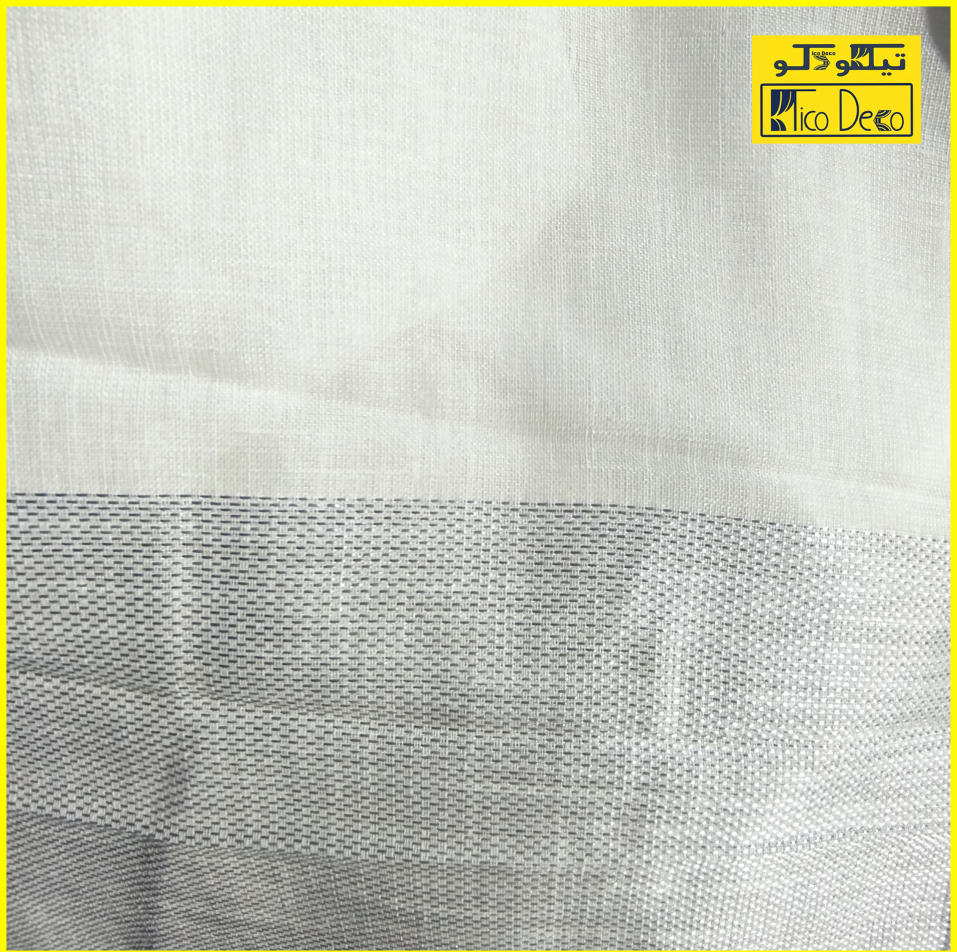پرده تیکو دکو مدل دوخت ساده کتان شفاف حاشیه دار سایز 280 × 300 سانتی‌متر