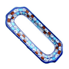دیس کباب چینی میبدمروارید مدل شطرنجی کد KABAB بسته 3 عددی