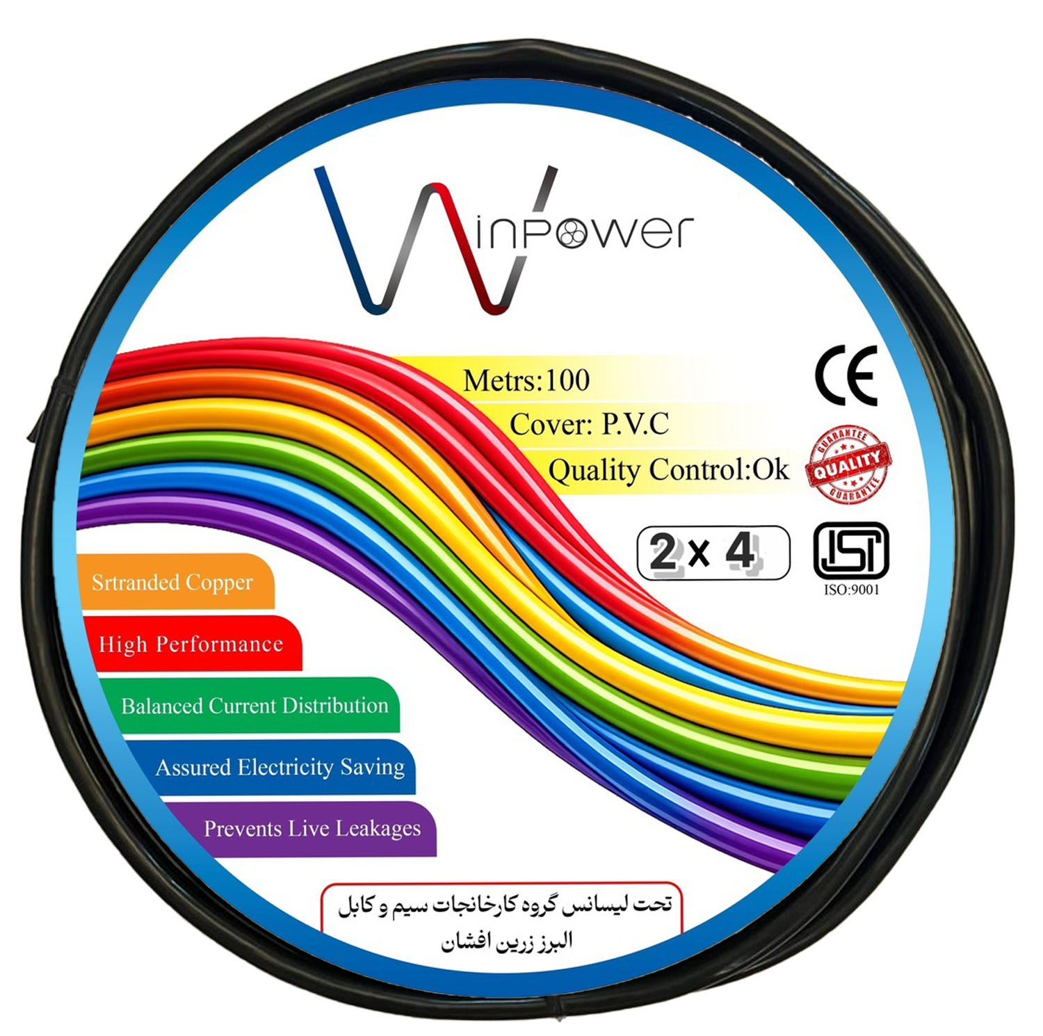 کابل برق افشان 2 در 4 وین پاور مدل الومینیوم روکش مس مقطع 20