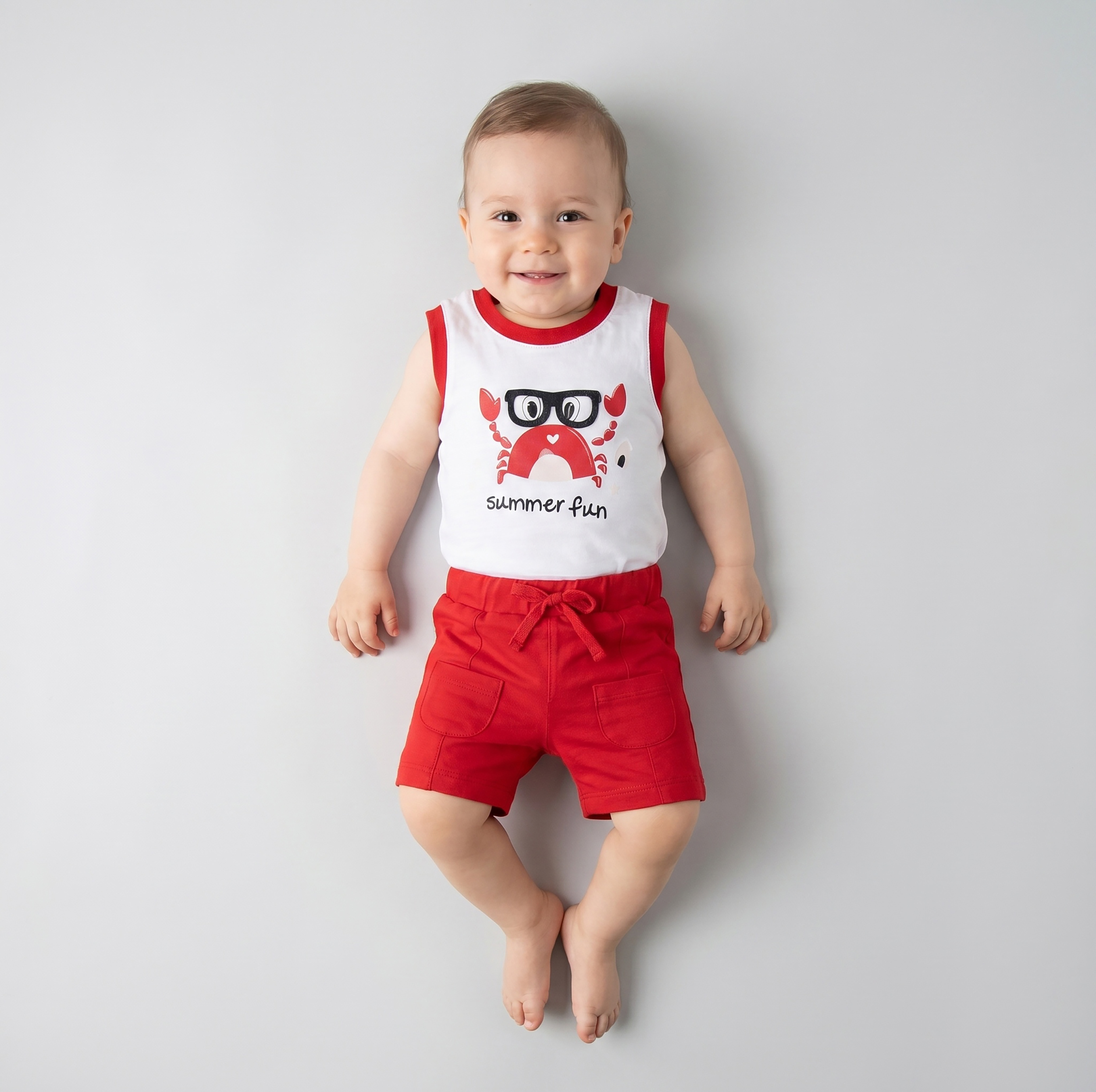 ست تاپ و شلوارک راحتی نوزادی زیروتن مدل 20002029
