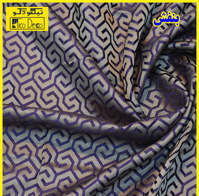 پرده پانچ تیکو دکو مدل ساتن ژاکارت طرحدار ابریشم بافت دار سایز 280x300 سانتیمتر