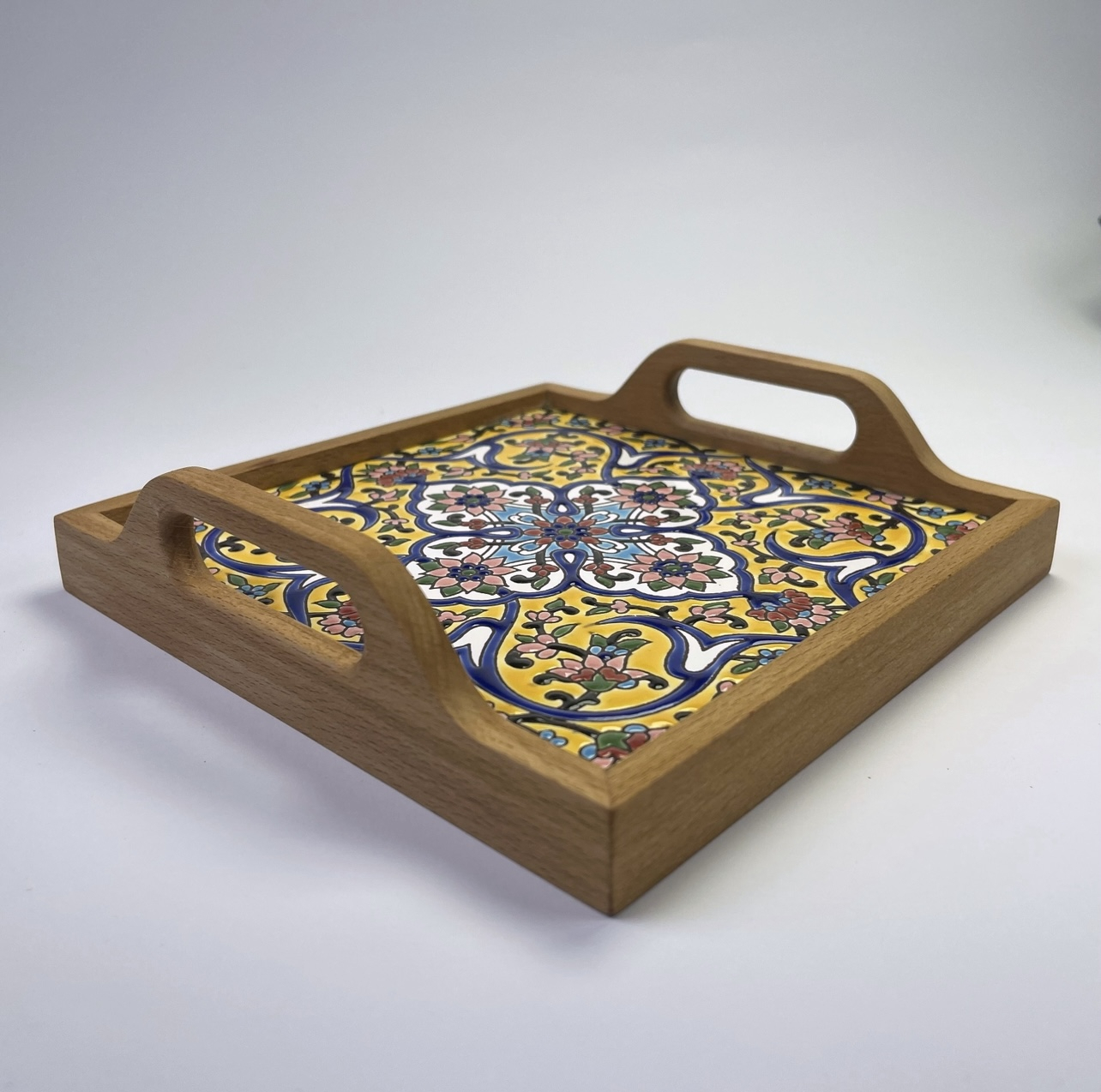 سینی کاشی کاری مدل چهارپر