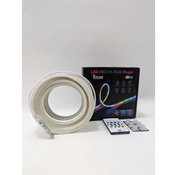 ریسه نئون فلکسی مدل LED-NEON-RGB-IC برنامه پذیر 5 متری