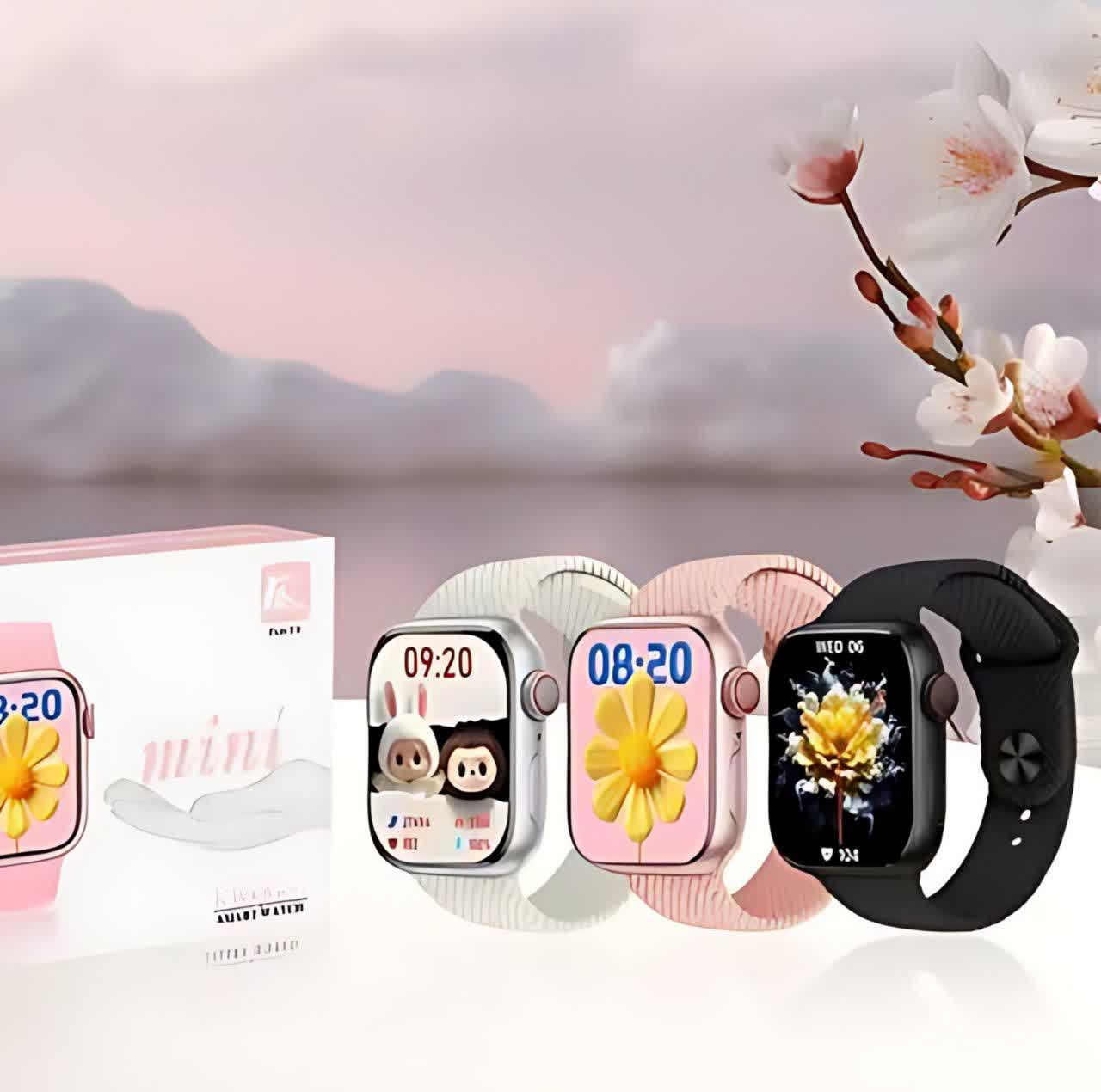 ساعت هوشمند کیکویر ۴۴ میلی متری مدل KW68 Mini با بند سیلیکونی