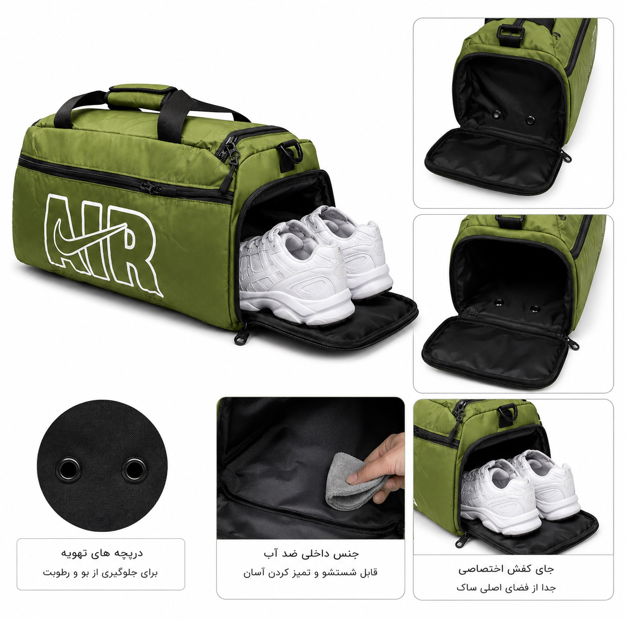 ساک ورزشی مدل s8276 دارای جای کفش و قابلیت تبدیل شدن به کوله
