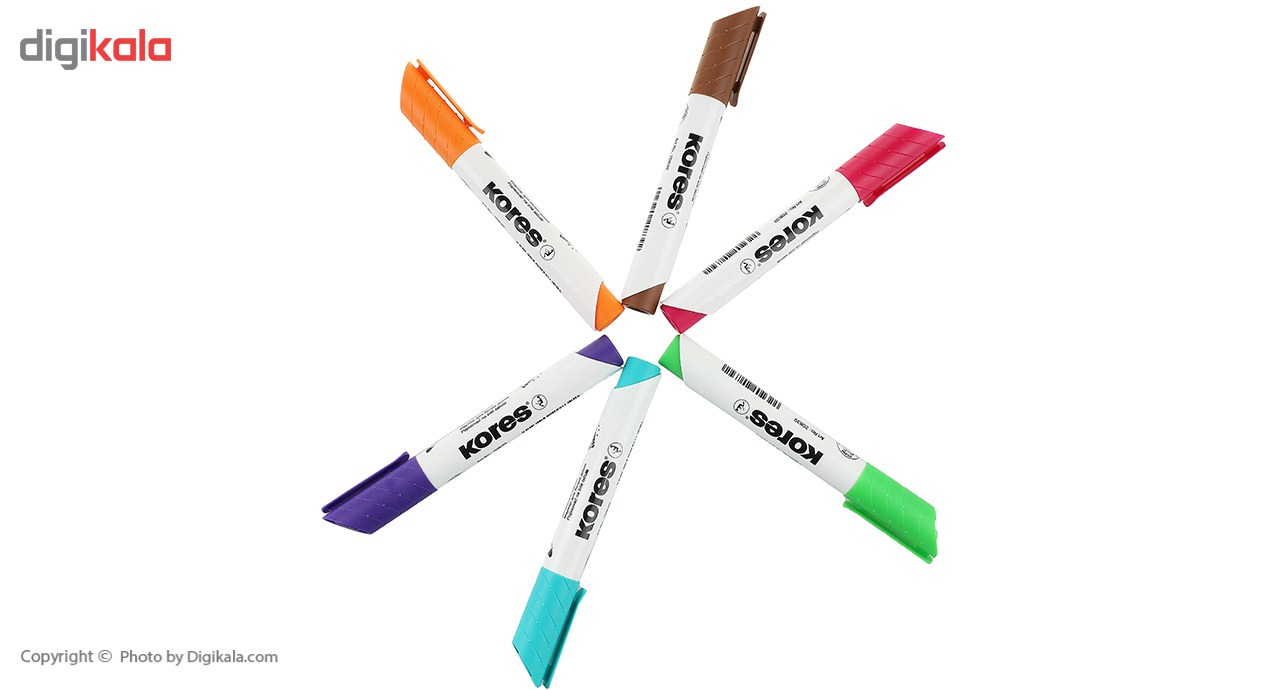 ماژیک وایت برد 6 رنگ کورس مدل K-Marker XW1