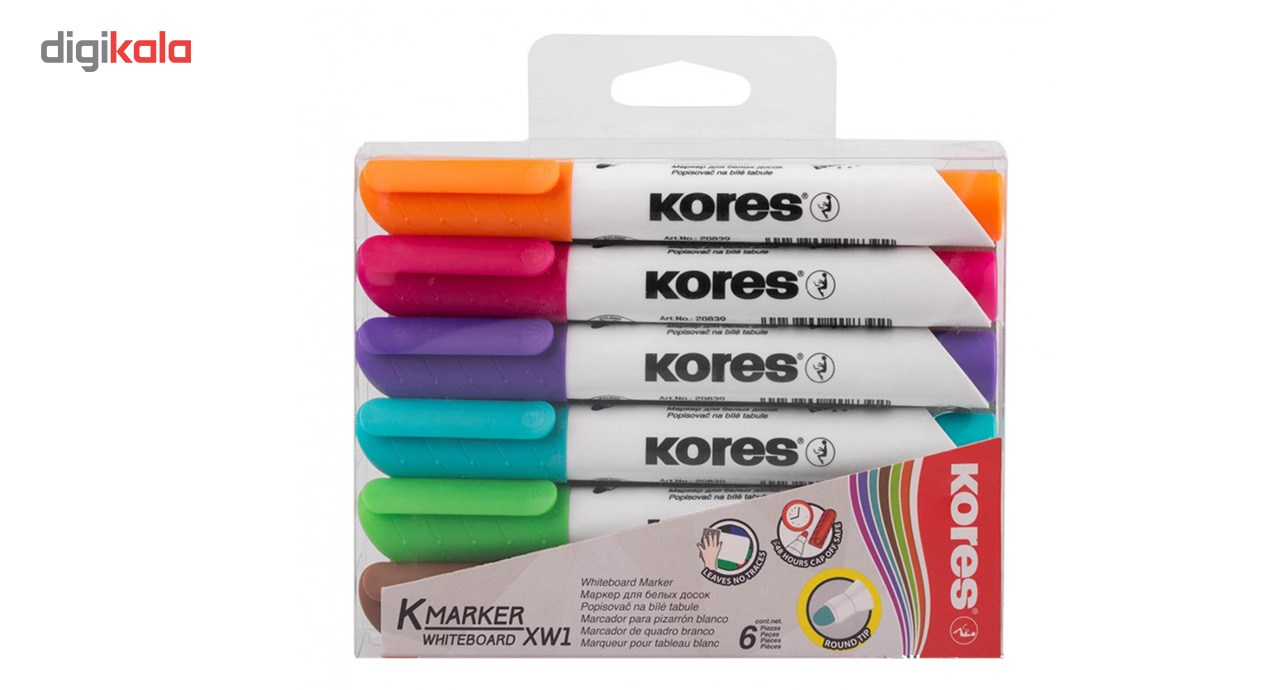 ماژیک وایت برد 6 رنگ کورس مدل K-Marker XW1