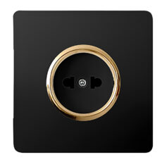 پریز صنایع آسیا الکتریک مدل کریستال BLK-GLD