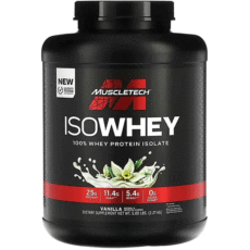پروتئین وی (MUSCELETECH) ایزوله ماسل (طعم وانیل) وزن 2270 گرم – اورجینال