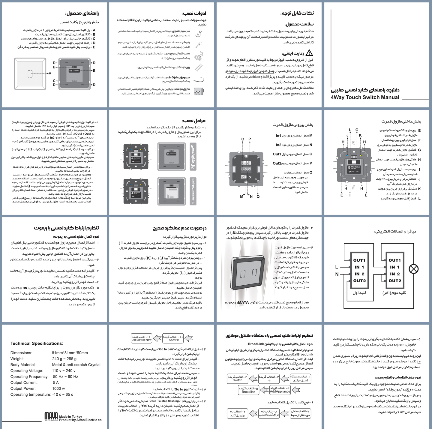 کلید لمسی تبدیل مایا مدل MTRES1C