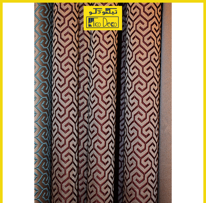 پرده پانچ تیکو دکو مدل ساتن ژاکارت طرحدار ابریشم بافت دار سایز 280x300 سانتیمتر