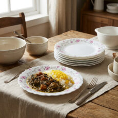 بشقاب خورش خوری پارس اپال مدل لیندا کد 124P بسته 6 عددی