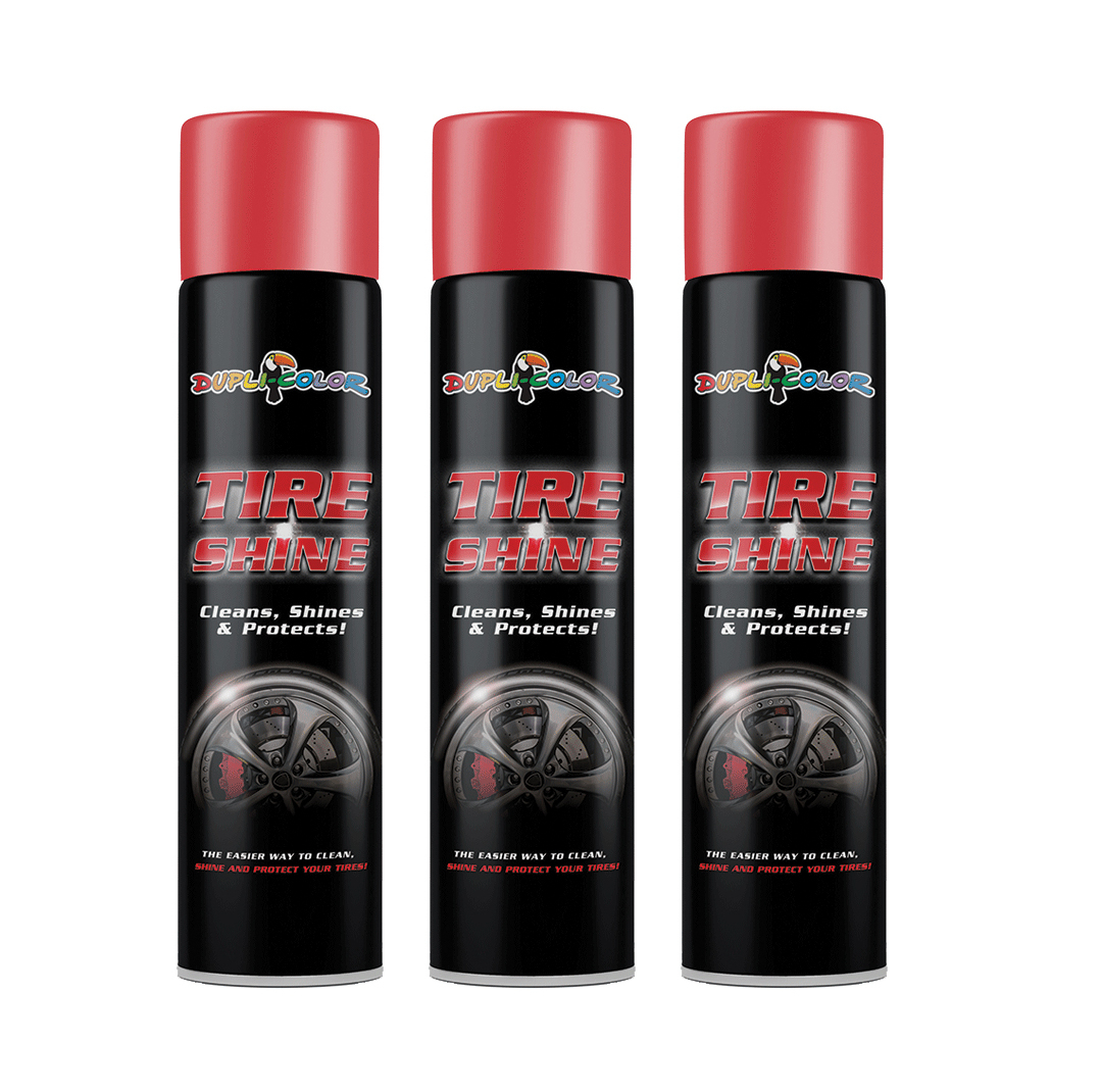 اسپری واکس لاستیک خودرو دوپلی کالر مدل shine حجم 300 میلی لیتر مجموعه 3 عددی
