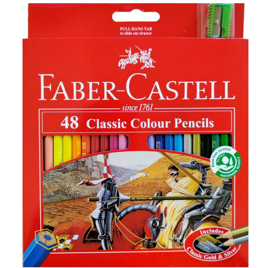 مداد رنگی 48 رنگ فابر کاستل مدل CLASSIC به همراه تراش